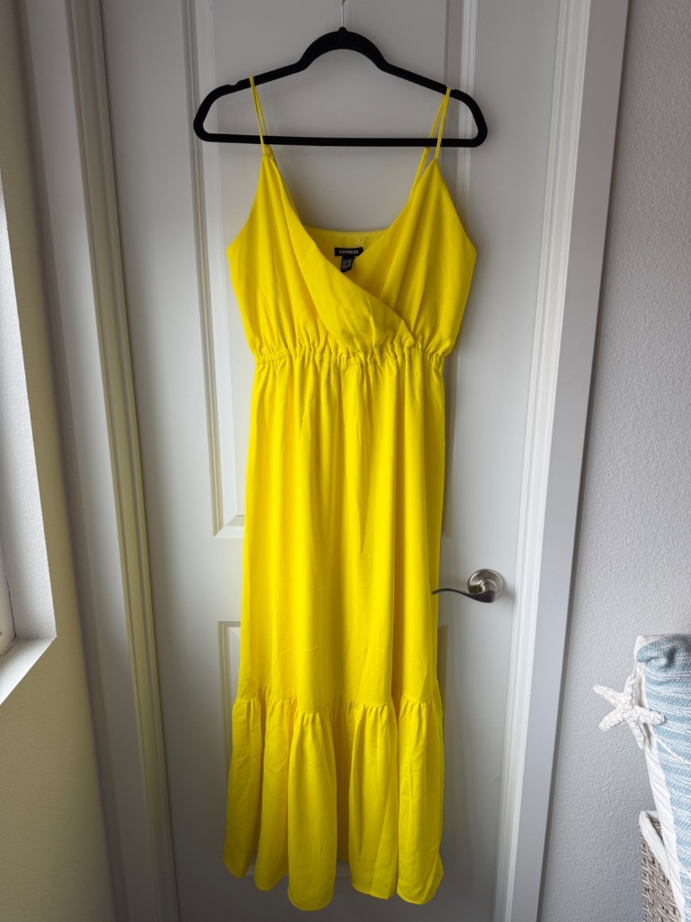 Express Yellow Spaghetti Strap Maxi Dress